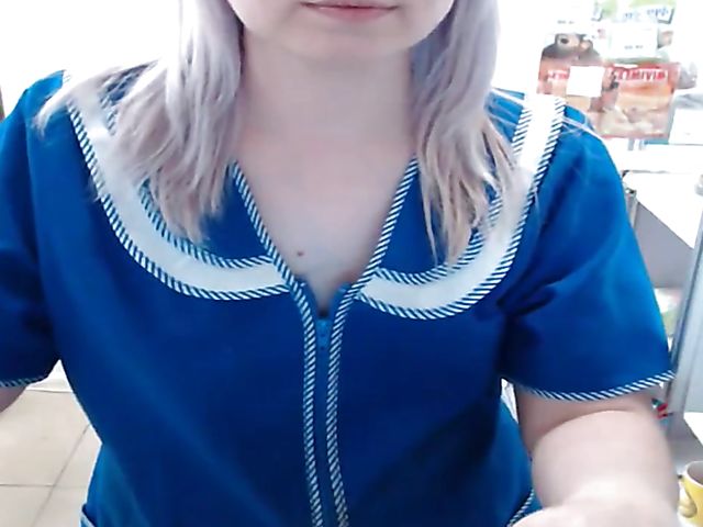 Public webcam work tease with crazy russian Misslyolika