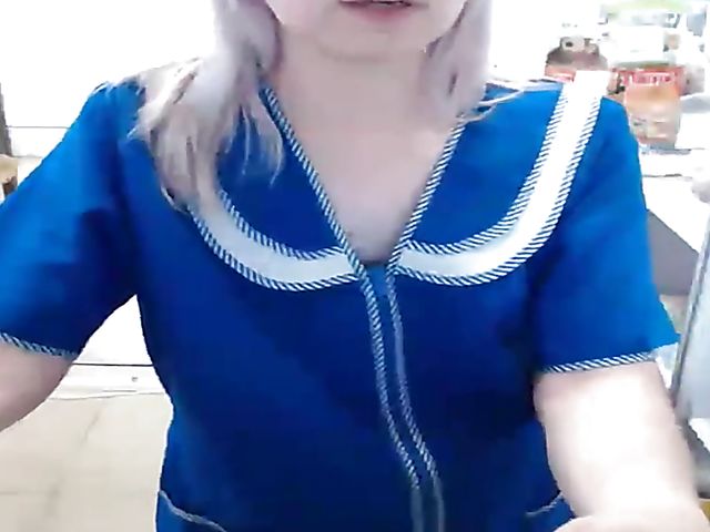 Public webcam work tease with crazy russian Misslyolika