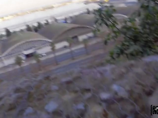 Outdoor POV in a public place with slender teen Sabrina Spice