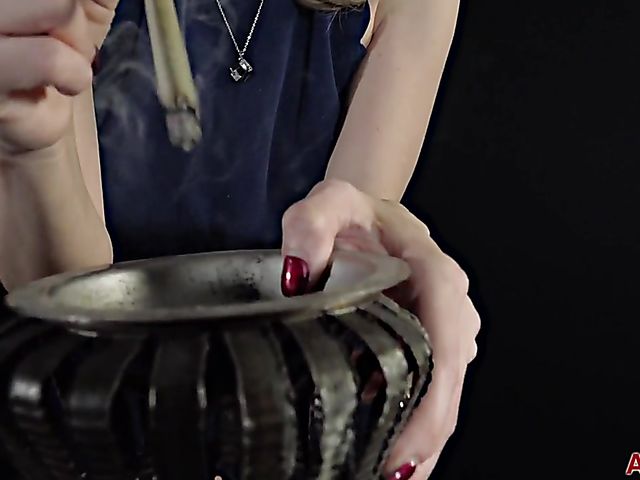 Smoking milf with no panties Norah Nova puffing in the dark