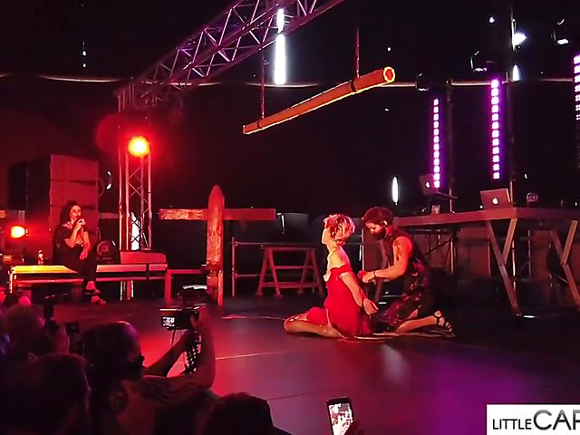 Porn on stage shows in Athens shot by Little Caprice
