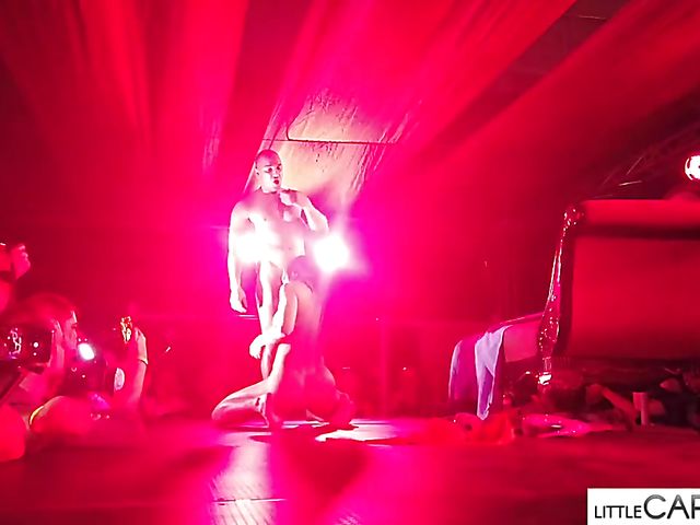 Porn on stage shows in Athens shot by Little Caprice