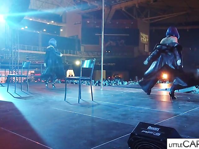 Porn on stage shows in Athens shot by Little Caprice