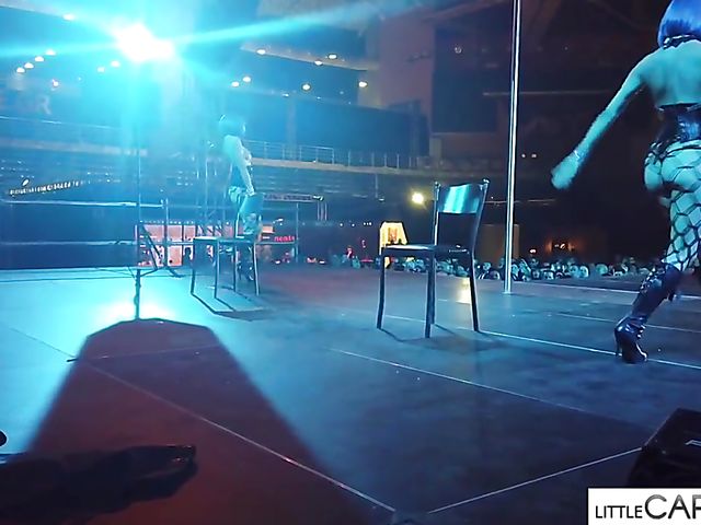 Porn on stage shows in Athens shot by Little Caprice
