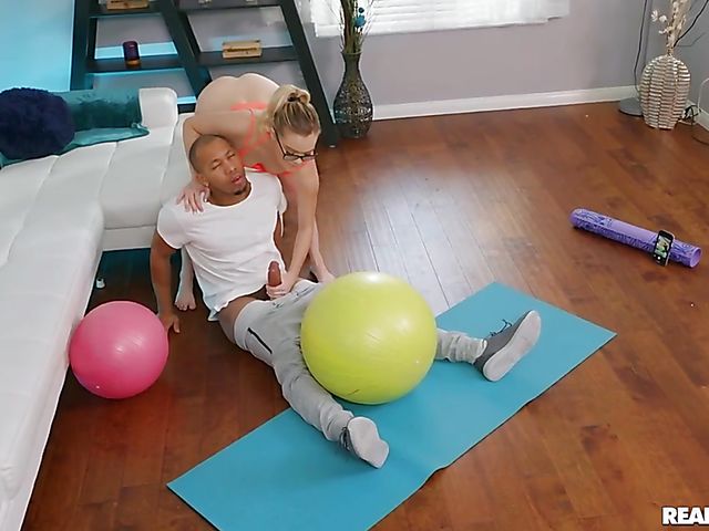 Interracial workout and flexible fuck with Katie Kush and Ricky Johnson