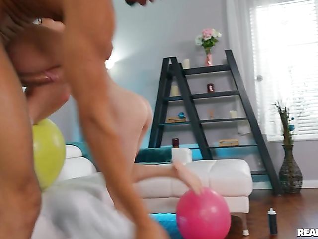 Interracial workout and flexible fuck with Katie Kush and Ricky Johnson