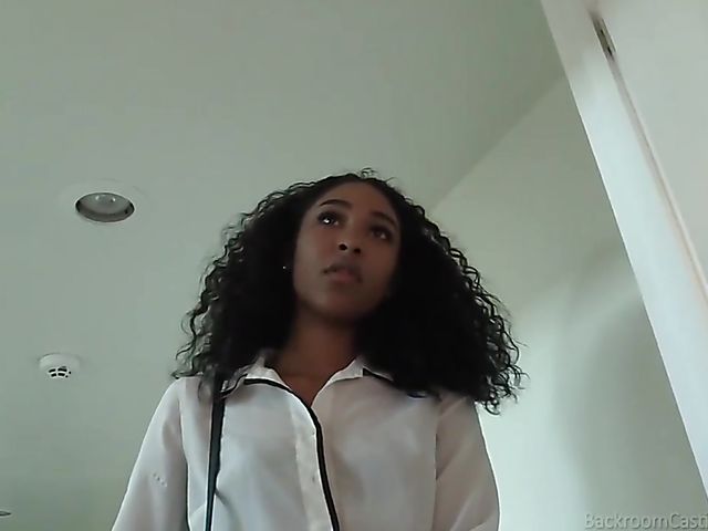 Ebony anal audition in the backroom with curly Annette