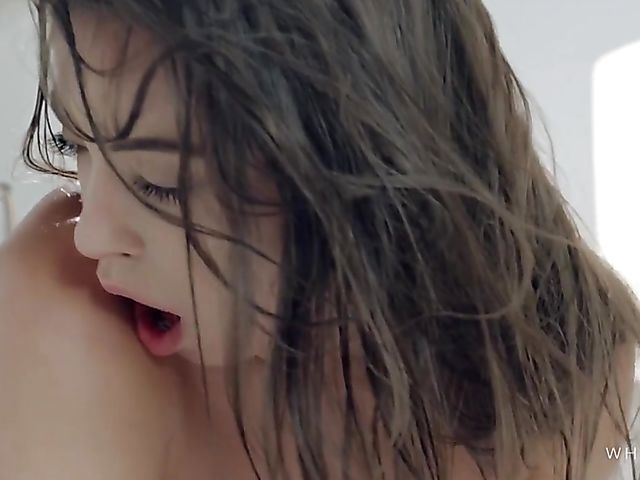 Getting tied to bed to let kinky Anastasia Brokelyn use his cock the way she wants it 