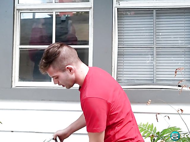 Peeping Tom loves Nyx Monroe's huge natural tits