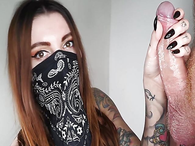 The best handjob in lockdown with masked Nikki Rockwell