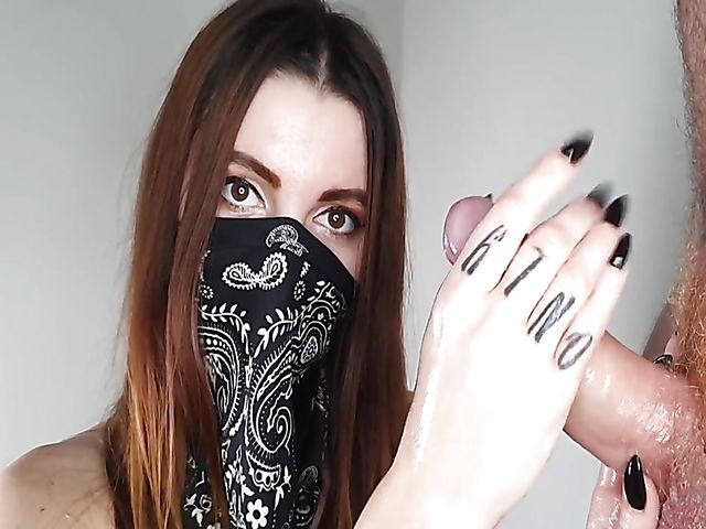 The best handjob in lockdown with masked Nikki Rockwell