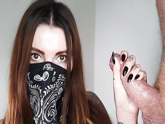 The best handjob in lockdown with masked Nikki Rockwell