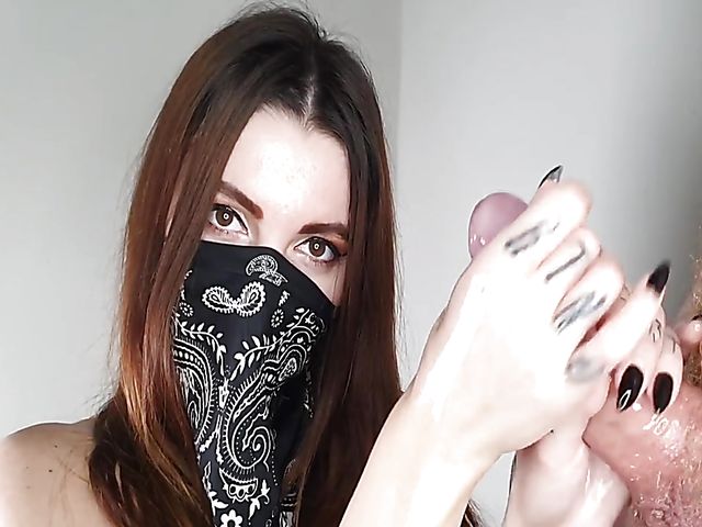 The best handjob in lockdown with masked Nikki Rockwell