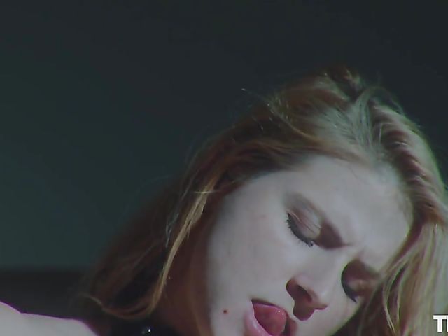 Kinky pale blonde writer Jade masturbating in the dark being ball gagged