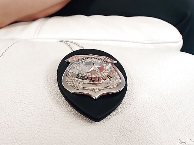 Dirty talking MILF Kit Mercer fucks a police officer on video