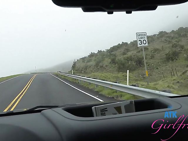 A day outside with naughty girlfriend Aften Opal flashing tits and polishing a cock POV at home afterward