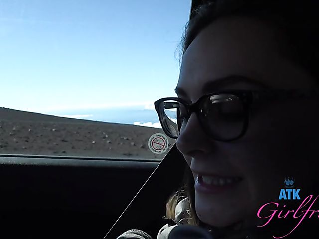 A day outside with naughty girlfriend Aften Opal flashing tits and polishing a cock POV at home afterward