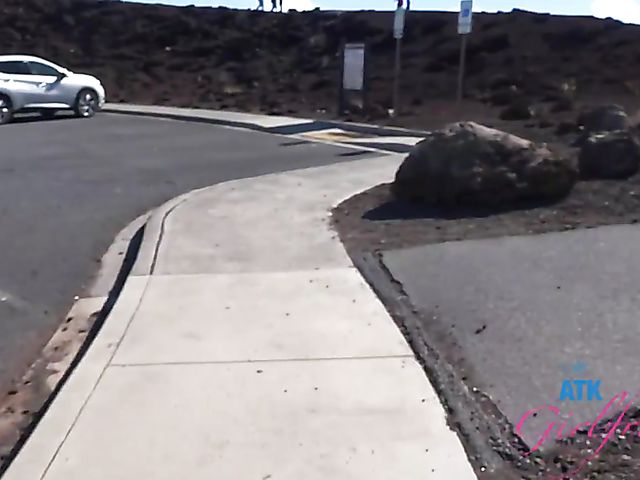 A day outside with naughty girlfriend Aften Opal flashing tits and polishing a cock POV at home afterward