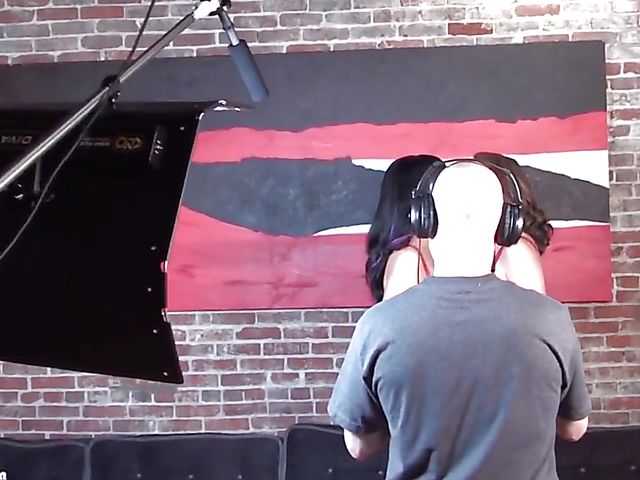 Jelena Jensen's big tits lesbian photo shoot in red lingerie with Ryan Keely