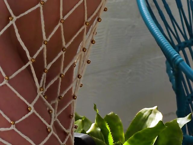 Short hair big tits babe in a fishnet bodysuit Skye Blue watering the flowers