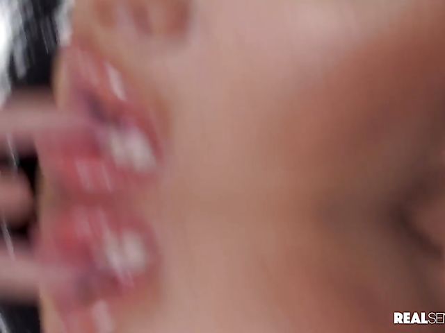 Fishnet sex with big tits brunette Lily Lane