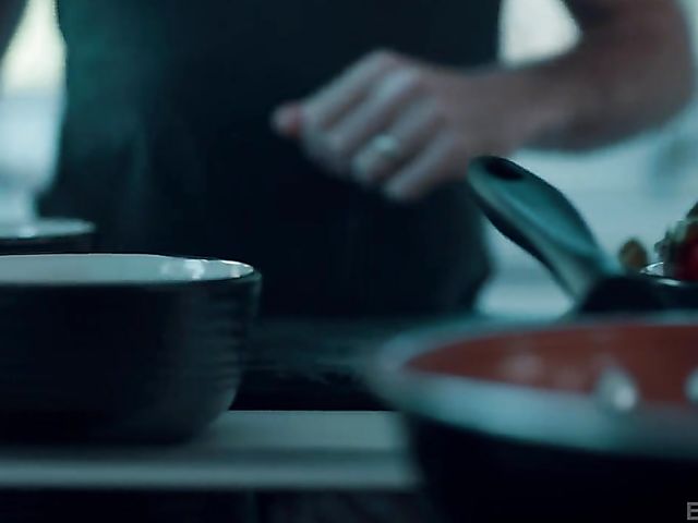 Standing fuck in the kitchen with Alison Rey and James Deen