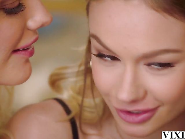 Sensual threesome by the fireplace with Naomi Swann and Kenna James