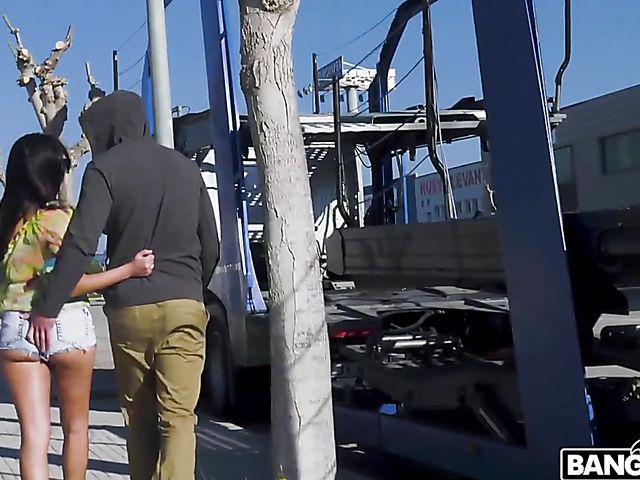 Public bang in the streets with amazing brunette Alyssia Kent