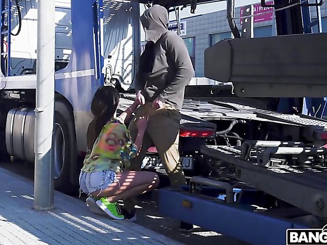 Public bang in the streets with amazing brunette Alyssia Kent