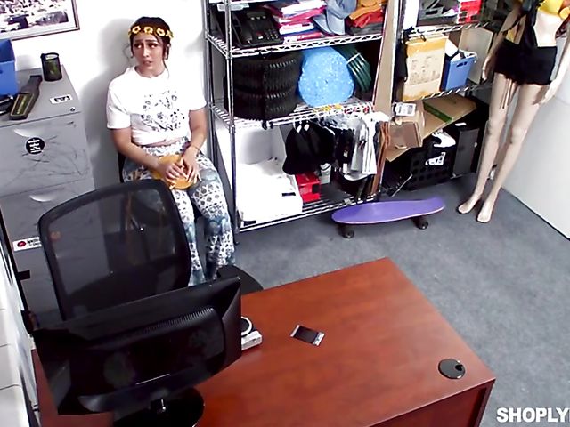 Shoplifter Lilly Hall stripped naked and fucked