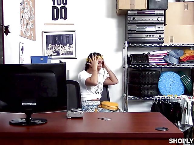 Shoplifter Lilly Hall stripped naked and fucked