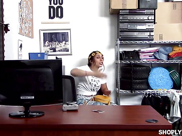 Shoplifter Lilly Hall stripped naked and fucked