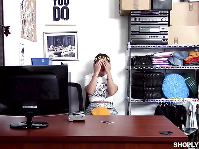 Shoplifter Lilly Hall stripped naked and fucked