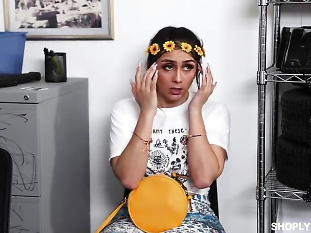 Shoplifter Lilly Hall stripped naked and fucked