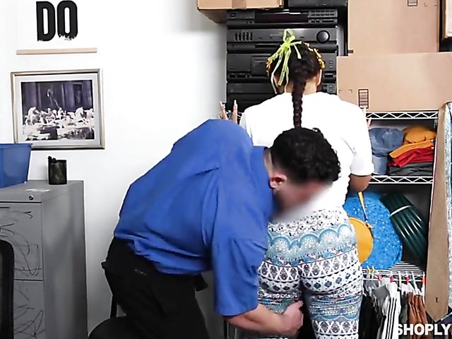 Shoplifter Lilly Hall stripped naked and fucked