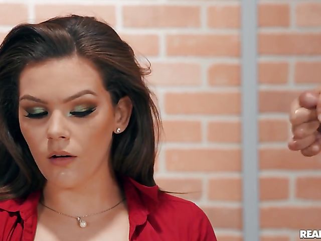 Facial cumshots and face squirt at work with cock sucking office slut Kimber Woods