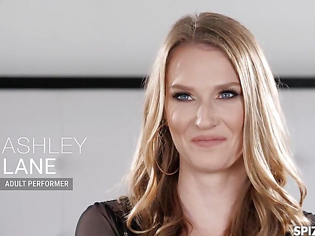 Up close and personal with charming porn star Ashley Lane rimming and fucking in black stockings