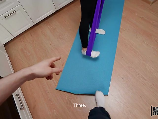 Fitness red head anal from your point of view in the kitchen with Alex Noise