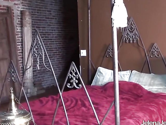 Behind the scenes of Jelena Jensen and Ryan Keely's another lesbian photo shoot with a strap-on