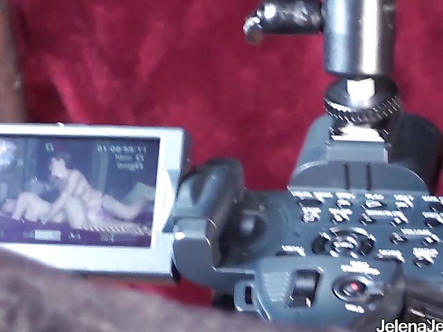 Behind the scenes of Jelena Jensen and Ryan Keely's another lesbian photo shoot with a strap-on