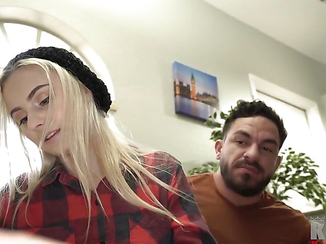 Blonde young girl with small pierced tits Aria gets a dicking