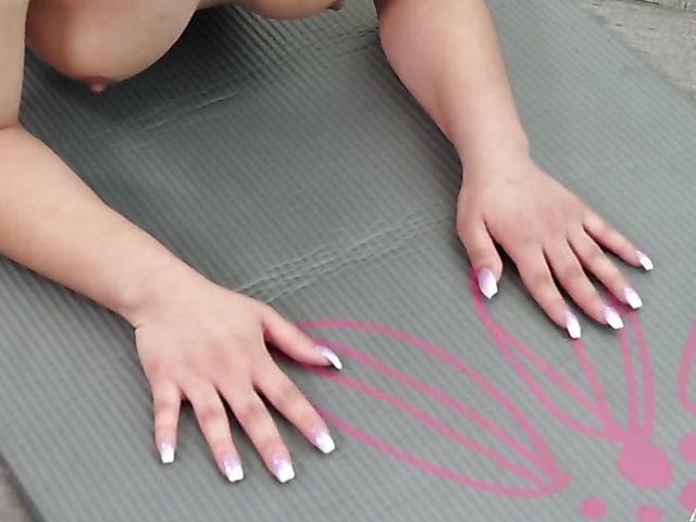 Nude yoga and masturbation with curly haired Liv Revamped