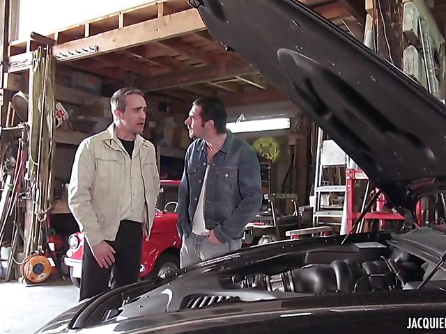 French slut Rachel Evil fucks a car mechanic in the garage