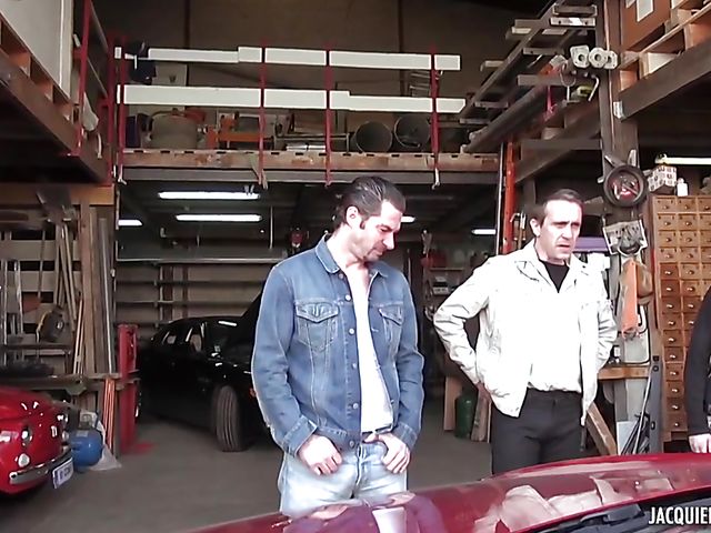 French slut Rachel Evil fucks a car mechanic in the garage