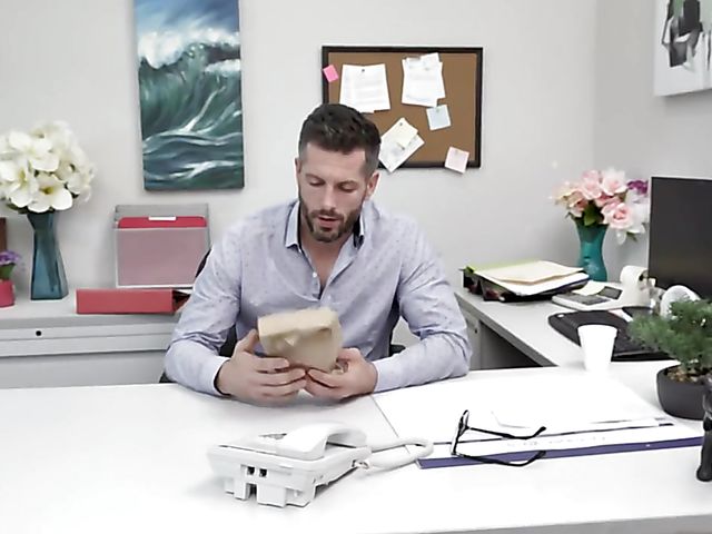 Office sex with super skinny MILF with glasses Kyaa Chimera