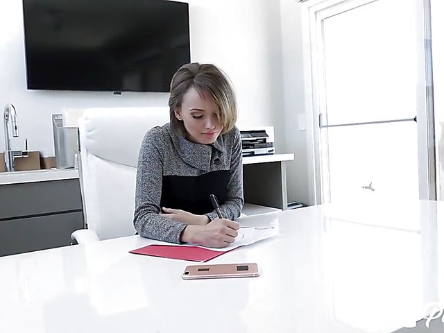 Interracial office interview and BBC sex with MILF Pristine Edge