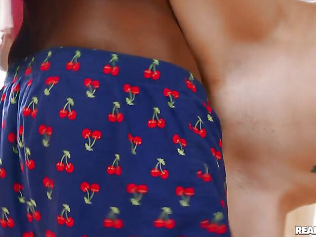 Interracial quickie in the bathroom with white BBC slut Kyler Quinn