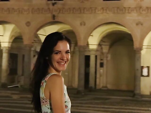 Skinny cute solo girl Anie Darling loves touching and fingering her bald pussy