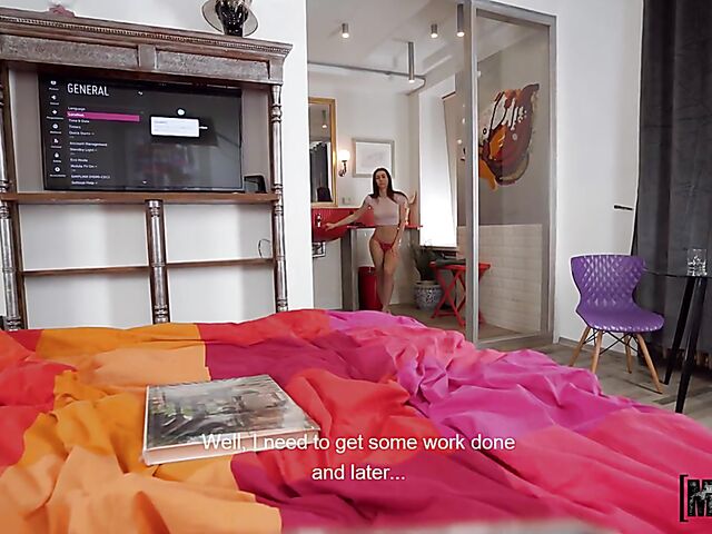 Lesbian shower and dildo in bed with Lilu Moon and Mia Bandini