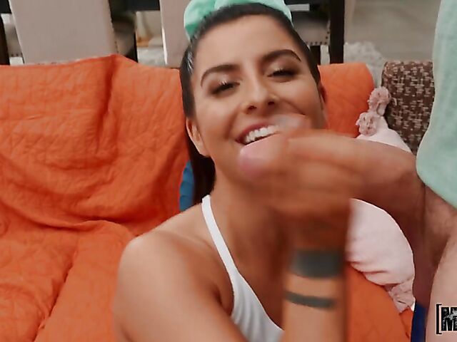 Lucky Kyle Mason sticks his dick in tiny brunette Kaitlyn Katsaros